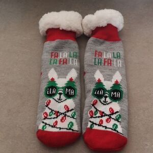 NWOT Warm Cozy Christmas Slipper Socks Sherpa Lined